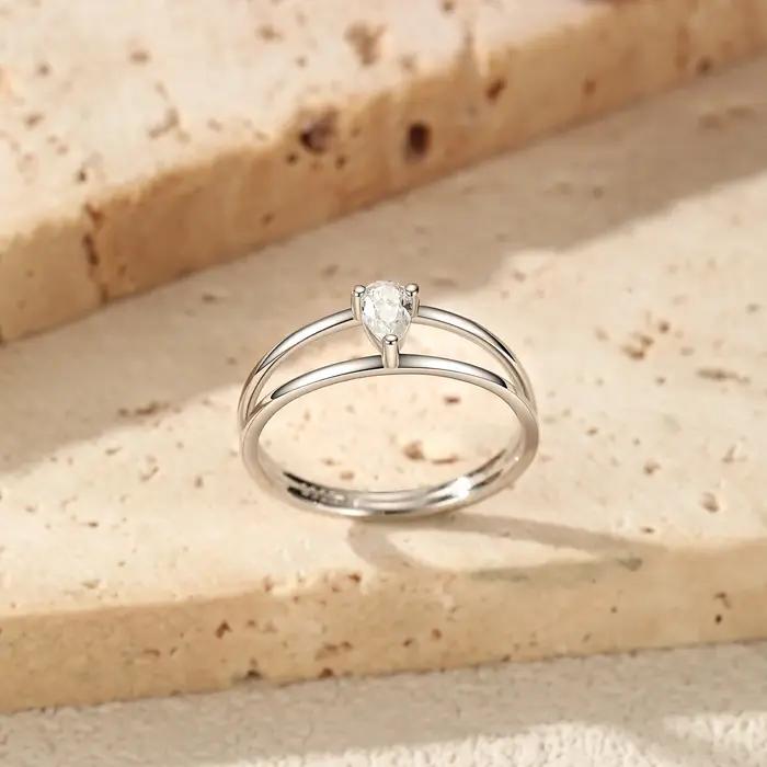 MODIAN – bagues en moissanite couleur goutte d'eau