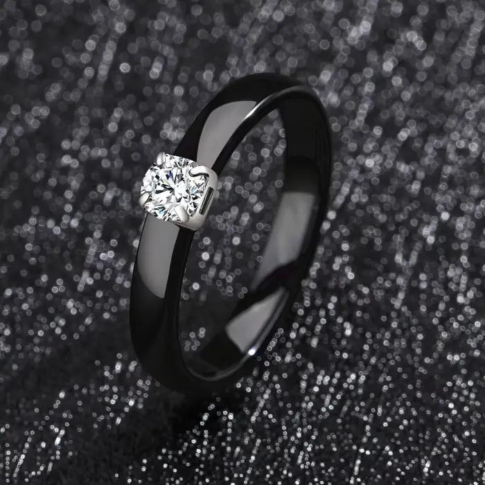 Bague de promesse classique en céramique fine pour femme, alliance de mariage avec pierres colorées, occasions spéciales, Saint Valentin, mariage
