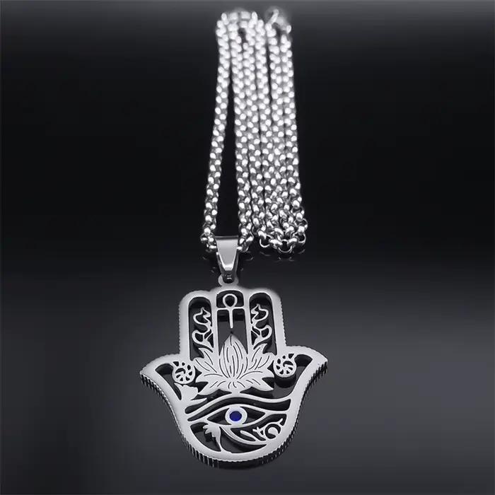 Collier Hamsa Main de Fatima Annie Fleur Oeil d'Horus pour Femme
