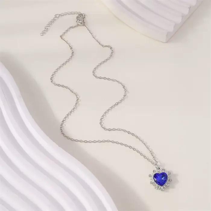 Aihua nouveau Titanic coeur d'océan bleu amour pour toujours pendentif collier pour femmes filles fête Festival bijoux cadeaux