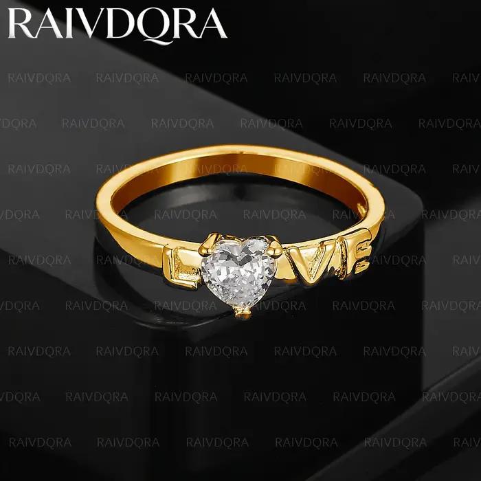 Bague en Zirconia plaquée or 18 carats pour femmes