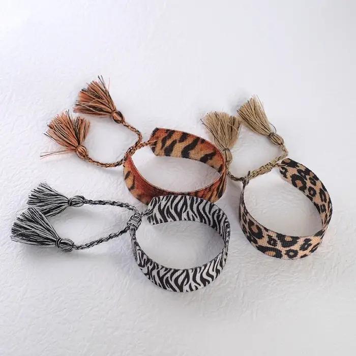 Bracelet bohème en tissu tressé pour femmes