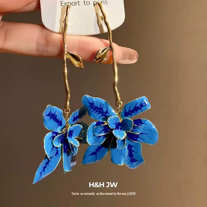 Boucles d'oreilles fleur design rétro élégantes et luxueuses accessoires pour oreilles bijoux femme occasions spéciales