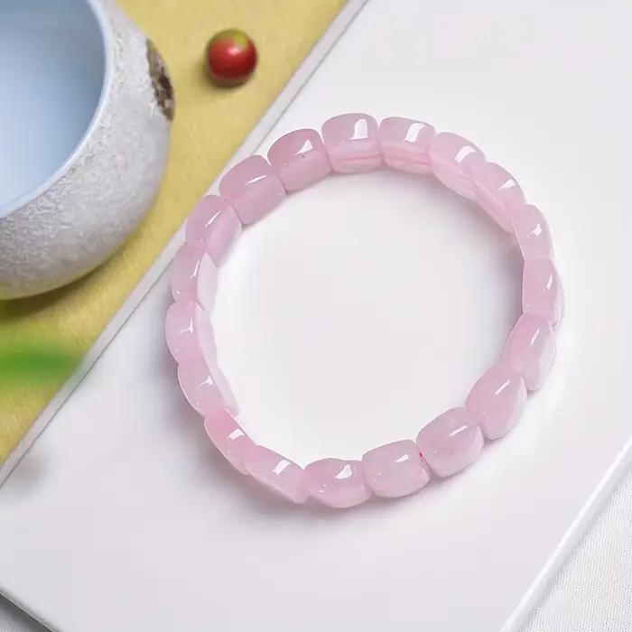 Bracelet en Quartz Rose naturel, bracelet en cristal naturel, cadeau de Festival, donnez aux parents et aux amis en cadeau, 1 pièce