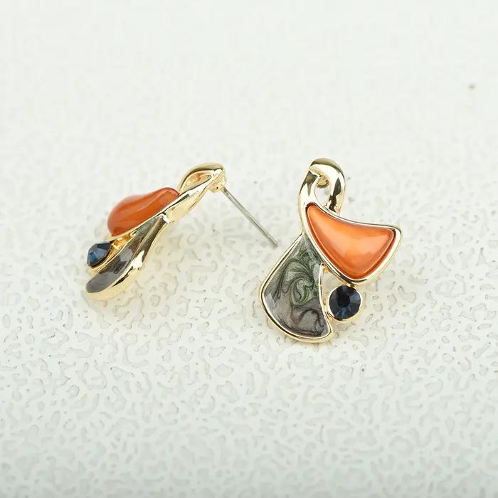 Ensemble de bijoux ICEYY en résine plaquée or pour femmes - Collier et boucles d'oreilles goutte d'eau pour occasions spéciales