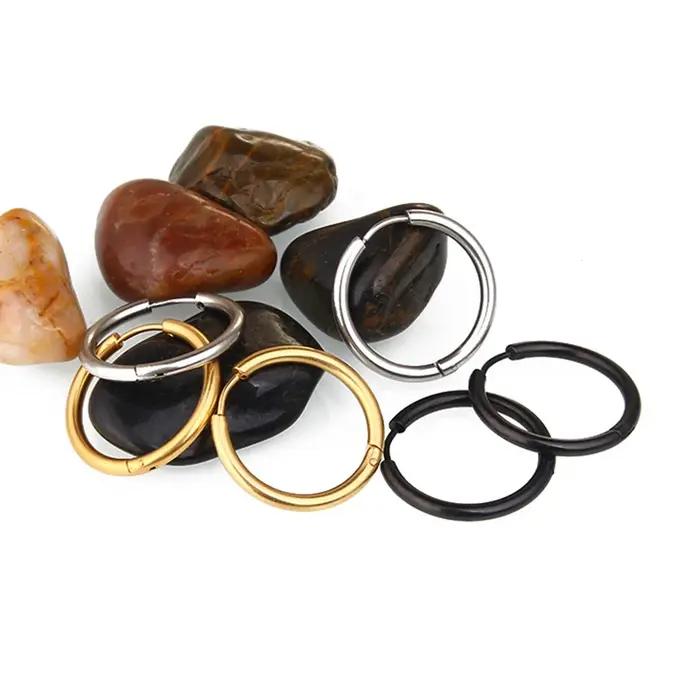 1 paire de petits cerceaux en acier inoxydable pour femmes/hommes