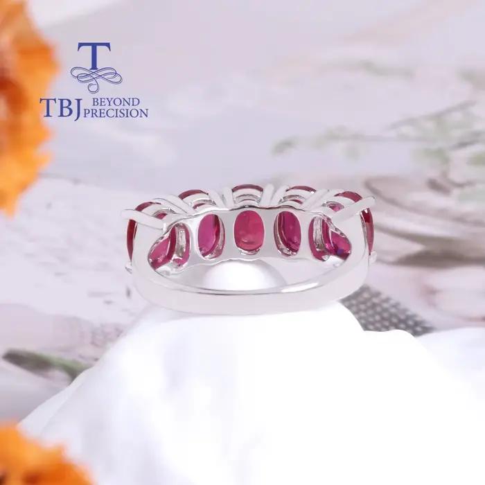 Bague en argent rubis rempli de pierres précieuses naturelles pour femmes
