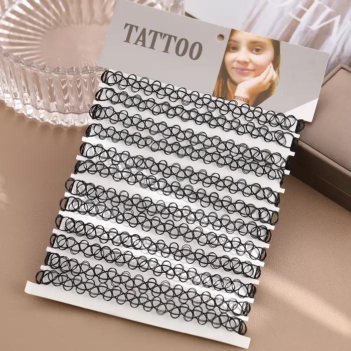 Collier ras du cou élastique pour tatouage