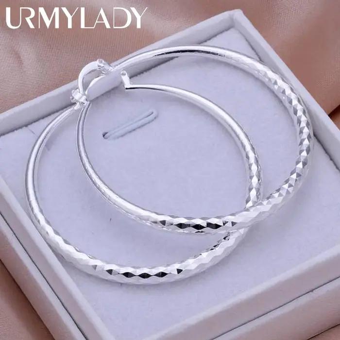 URMYLADY – grande boucle d'oreille en argent Sterling 925 pour femmes, cercle de 5cm, qualité supéri