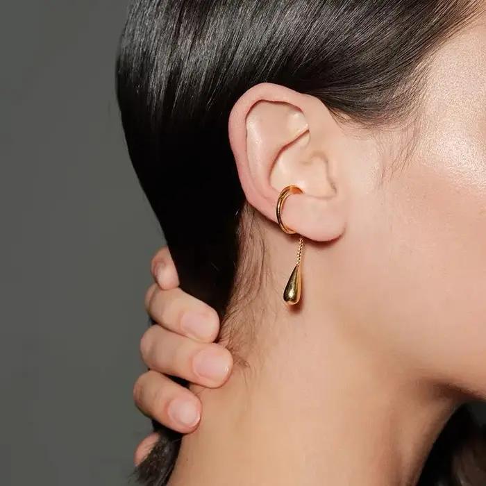 Boucles d'oreilles à clip LATS en plaqué or 14 carats pour femmes style bohème motifs géométriques occasions spéciales et quotidiennes