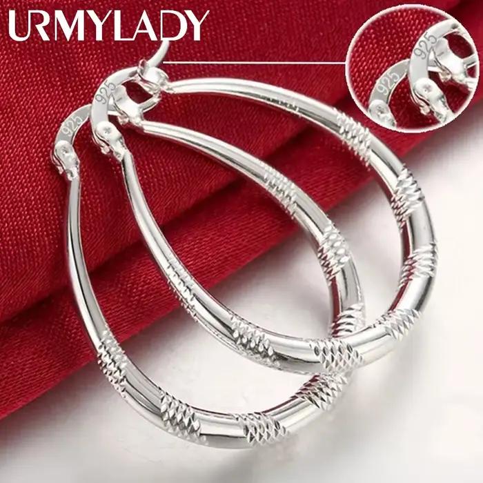 Belle boucle d'oreille en argent regardé 925 pour femme, bijoux à breloques classiques, jolie boucle