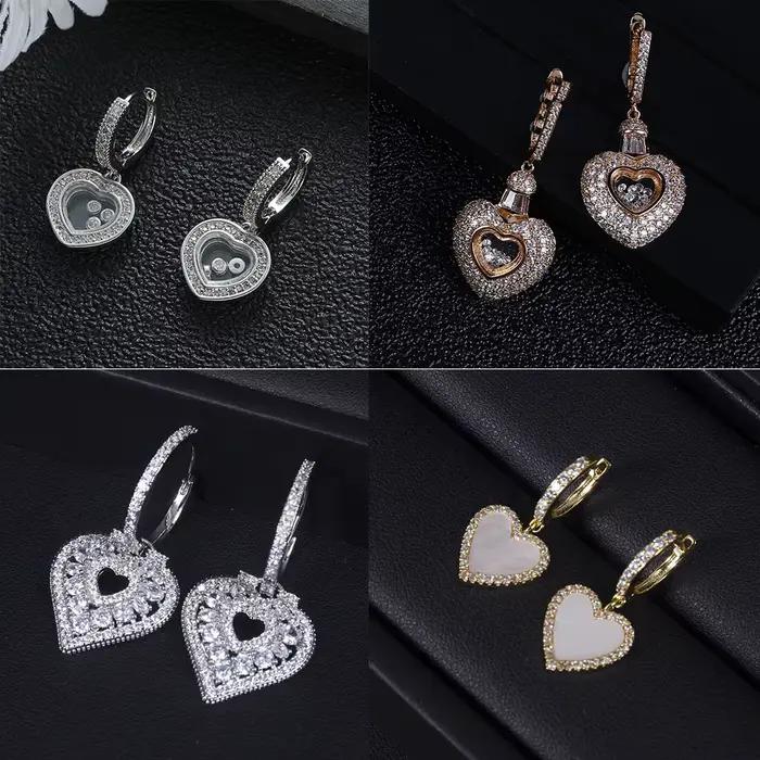 Boucles d'oreilles créoles incrustées de cuivre pour femmes