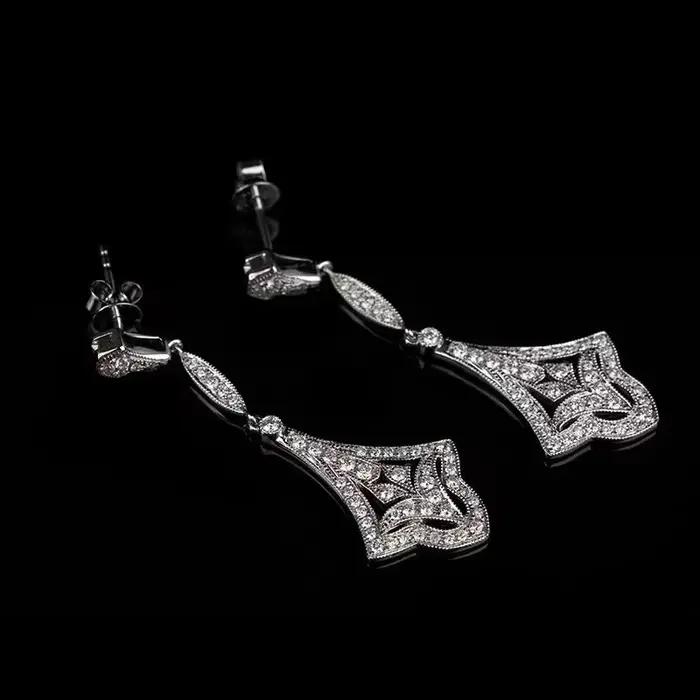 Boucles d'oreilles longues en diamant pour femmes, élégantes et belles, de haute qualité, pour robes