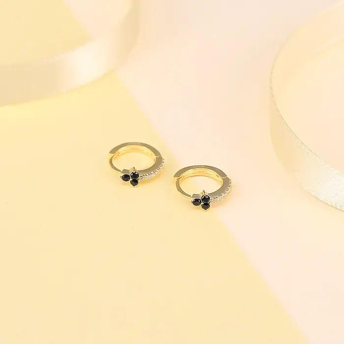 INS minimaliste 925 en argent Sterling boucle d'oreille perle petit cercle boucles d'oreilles pour femmes or