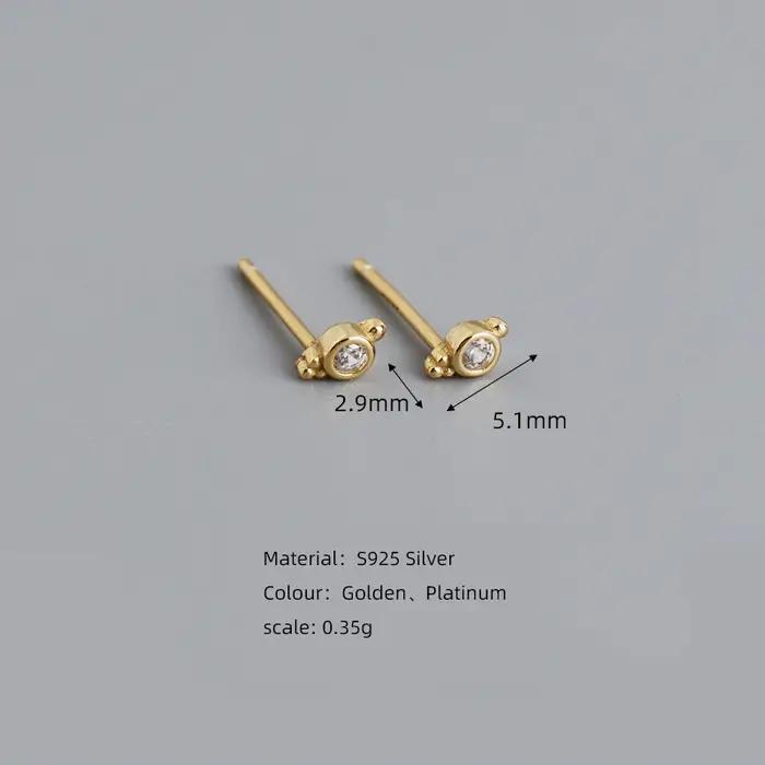 WANTME 925 en argent Sterling bohème Piercing petites boucles d'oreilles pour les femmes mode minimaliste fête luxe Zircon bijoux cadeau