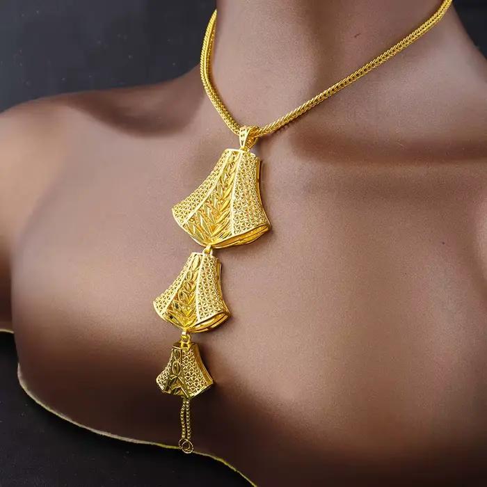 Ensemble de bijoux africains en or plaqué 24 carats pour femmes occasions spéciales bal mariage anniversaire cérémonie festive quotidien