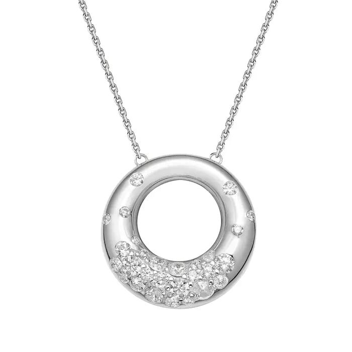 Collier beignet en argent 925 serti de zirconium brillant élégant à offrir pour femmes occasions spéciales soirée anniversaire mariage
