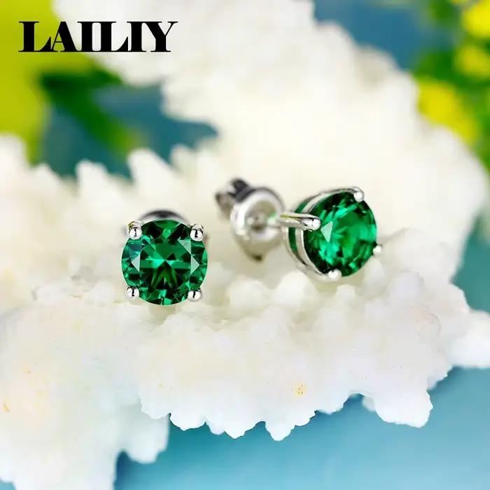 Boucles d'oreilles émeraude en argent sterling 925 pour femmes occasions spéciales élégantes à offrir style classique étincelant