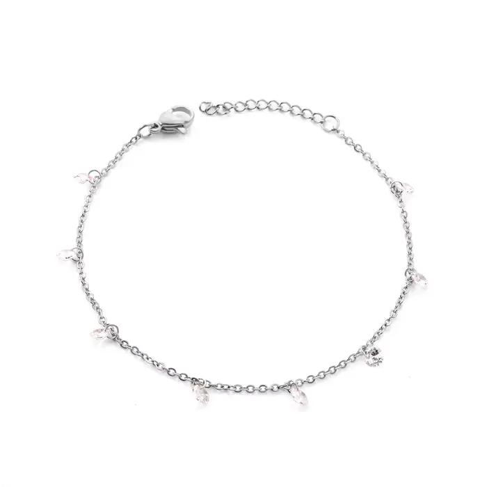 LUXUSTEEL-Bracelets en Acier Inoxydable Plaqué Or et Argent pour Femme, Breloque, Cubique, Contre-in