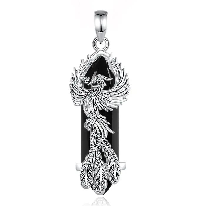 Eudora-Collier Prismatique en Obsidienne Hexagonale pour Femme, Pierre de Guérison Punk, Pendentif e