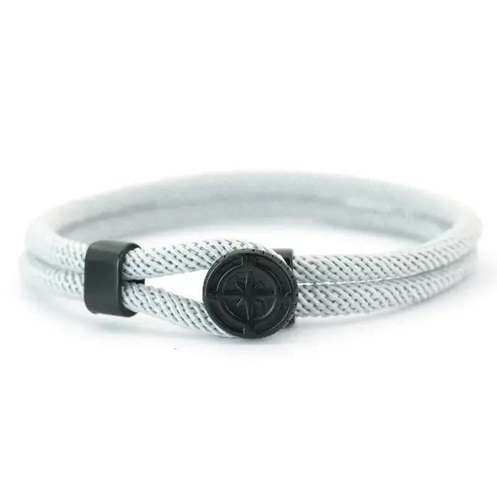 Boussole corde Bracelet pour hommes boucle facile Double couche aventure nautique en plein air Explorer Bracelet survie randonnée bijoux