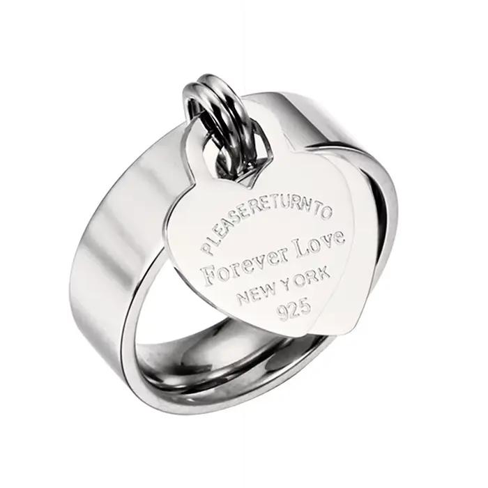 LENNIK bague d'amour pour toujours amour mode lumière luxe coeur de pêche lettre accessoires plaqué