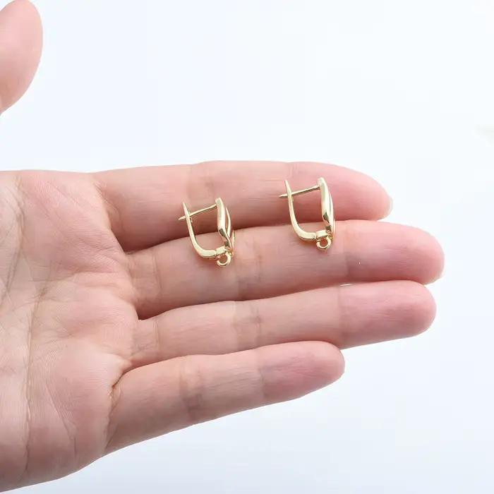 Crochets de boucle d'oreille plaqués or 18 carats pour femmes, accessoires de bijoux, boucles d'oreilles de mariage, bricolage exécutif, fait à la main, vente en gros, nouveau, 1 paire