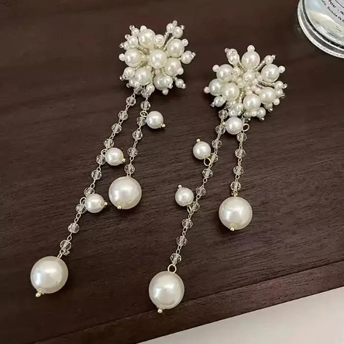 Boucles d'oreilles longues à franges pour femmes