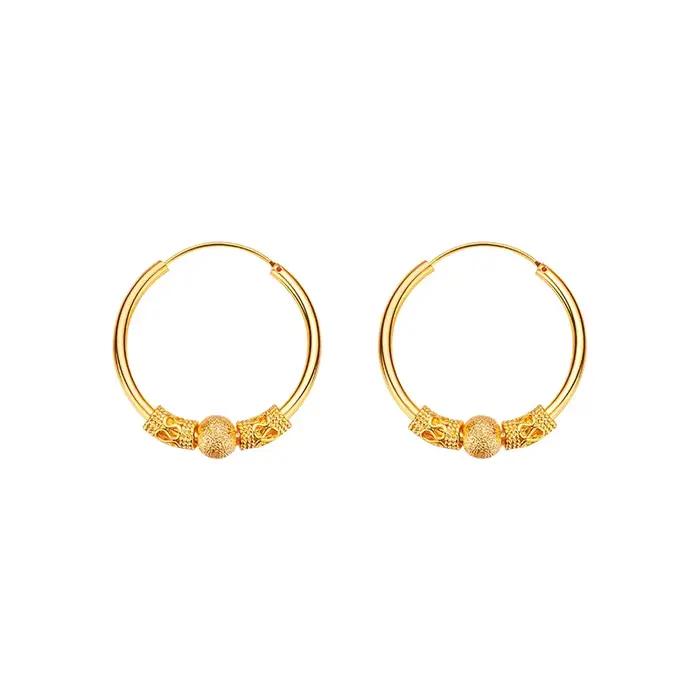 Boucles d'oreilles en or jaune 18 carats pour femmes, bijoux de luxe, cadeau de fête des mères, bohè