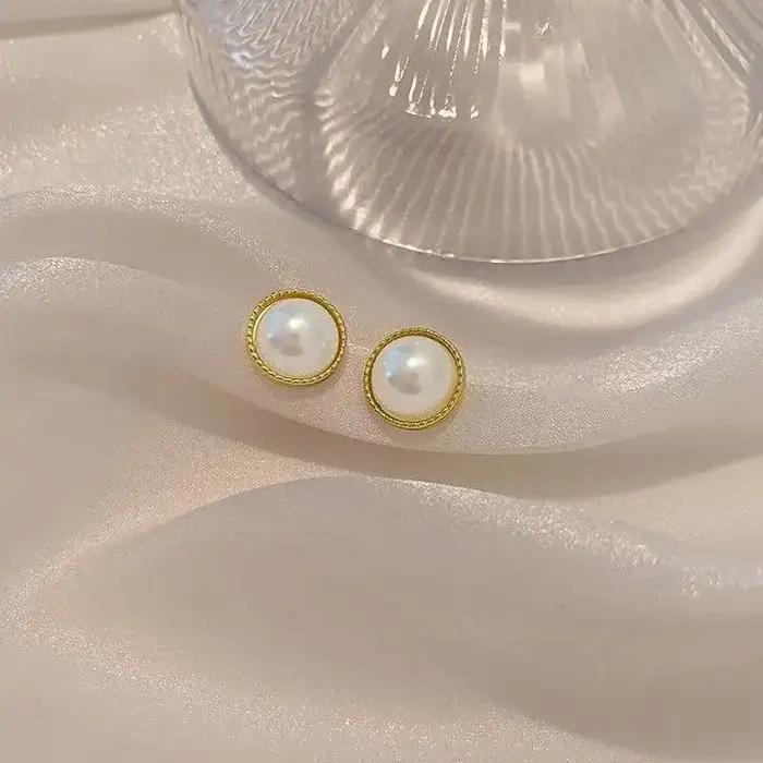 Boucles d'oreilles élégantes en perles baroques avec nœud papillon, sans perçage, bijoux de mode de