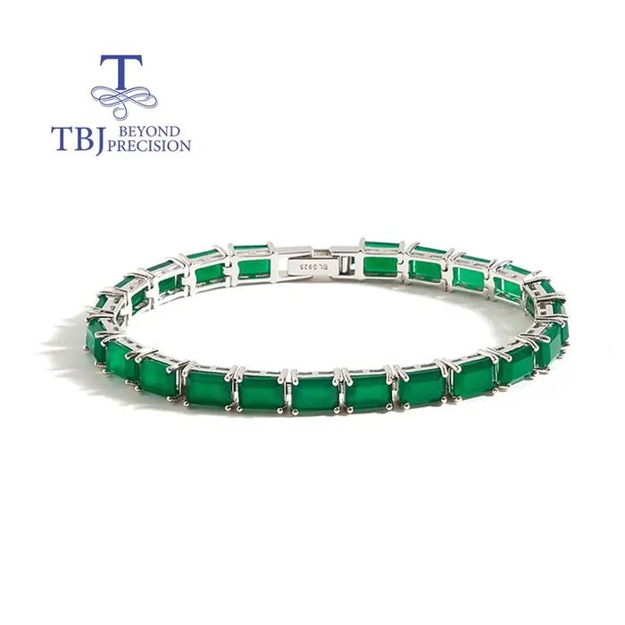 Bracelet délicat et magnifique en agate verte naturelle
