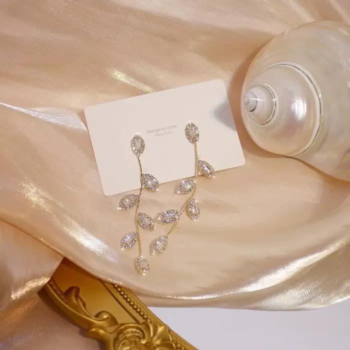 Boucles d'oreilles de luxe plaquées or véritable 14K
