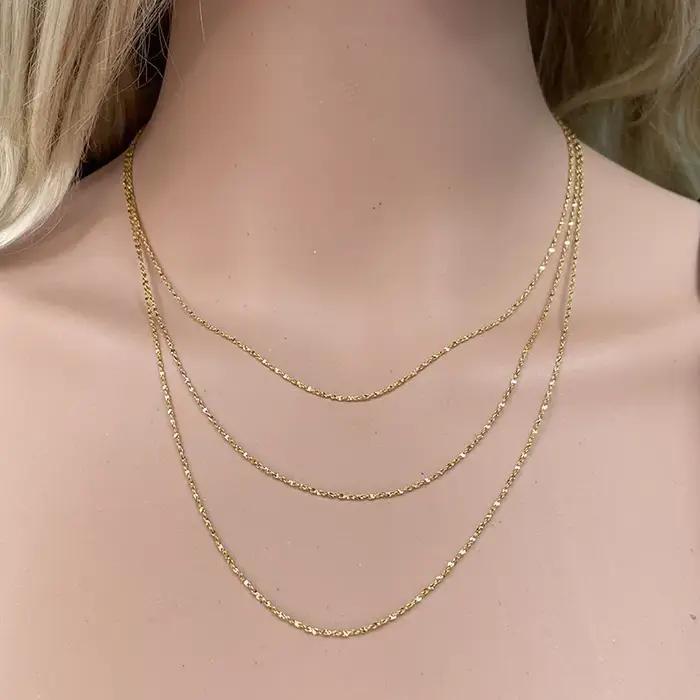 1mm mince 925 en argent Sterling couleur or ciel étoile lien chaîne Collier pour femmes filles bijoux Collares Kolye