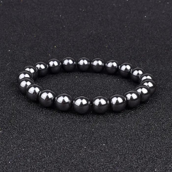 Mode 6/8/10mm Bracelets magnétiques pour femmes Nature hématite perles Bracelet thérapie soins de santé aimant