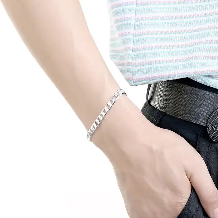 Bracelet en argent sterling 925 classique pour homme et femme cadeau de mariage bijou de tempérament occassions spéciales