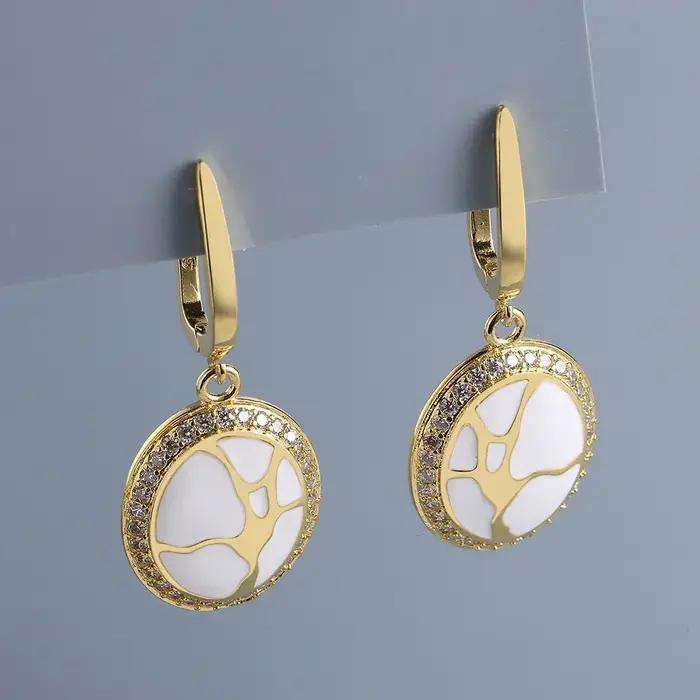 Boucles d'oreilles pendantes plaquées argent 925 pour femmes