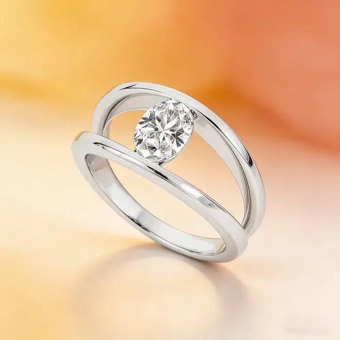 Bague pour femme en argent 925 avec zircone synthétique