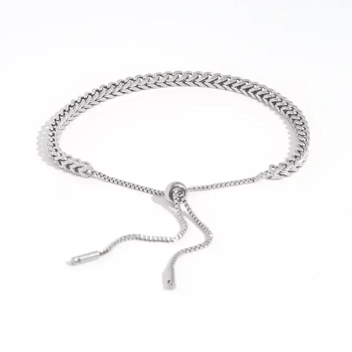 Bracelet à nœud coulissant réglable pour femme – Acier inoxydable chirurgical hypoallergénique – Cha