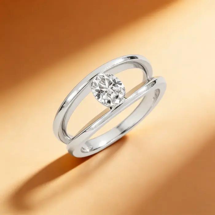 Bague pour femme en argent 925 avec zircone synthétique