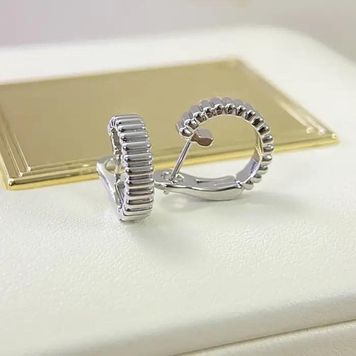 Bijoux de luxe romantiques français S 925 boucles d'oreilles pour femmes en argent sterling plaqué o