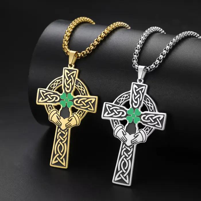 Collier pendentif croix celtique Vintage pour hommes et femmes