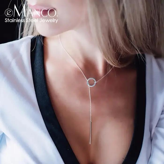 Collier minimaliste en acier inoxydable eManco pour femme