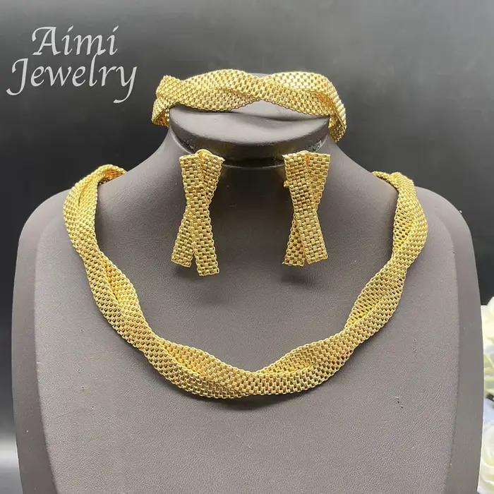 Ensemble de bijoux plaqués or pour femmes