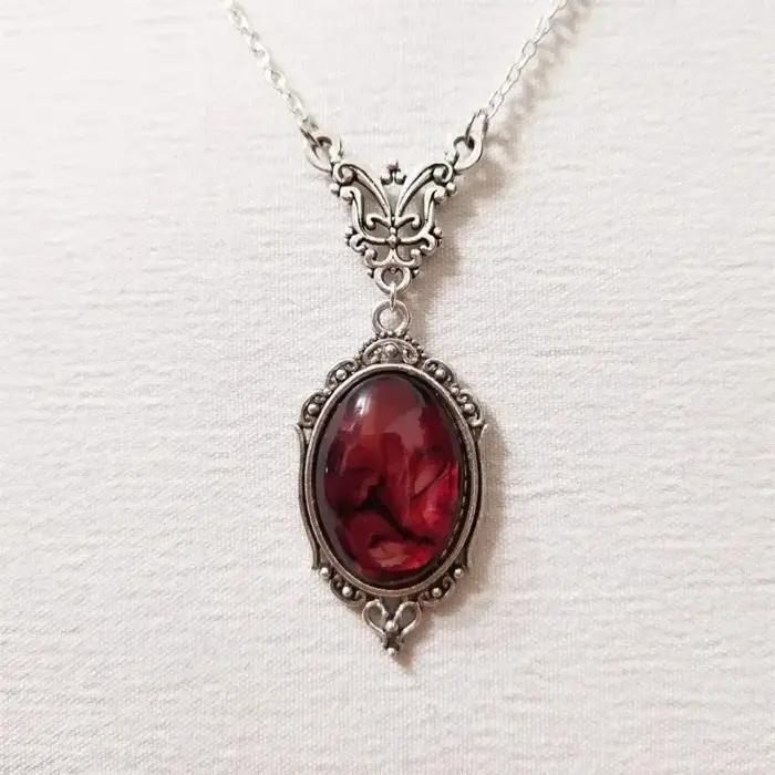 Nouveau collier Vintage en cristal de Quartz rouge