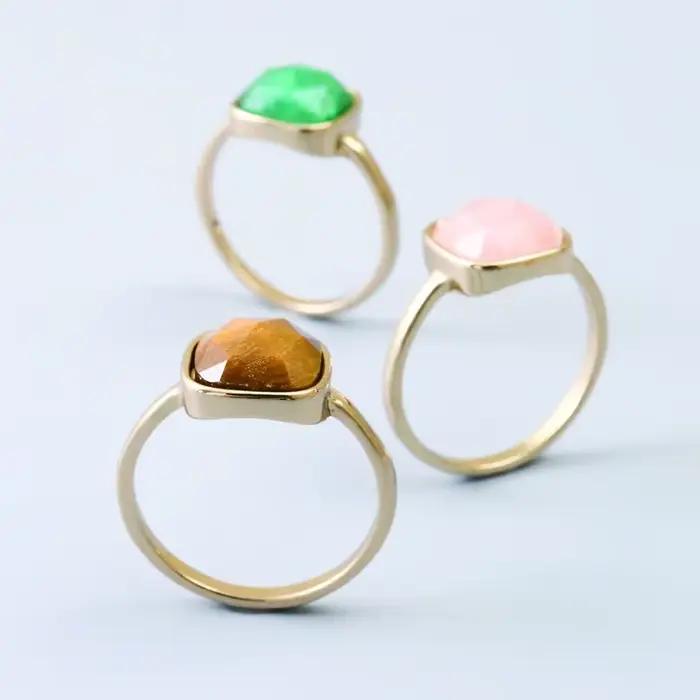 Anneaux de perles de pierre enveloppés pour femmes, cristal de guérison, quartz, lave, ystes d'atterrissage, cercle, bague de doigt, fête, bijoux de mariage, cadeau