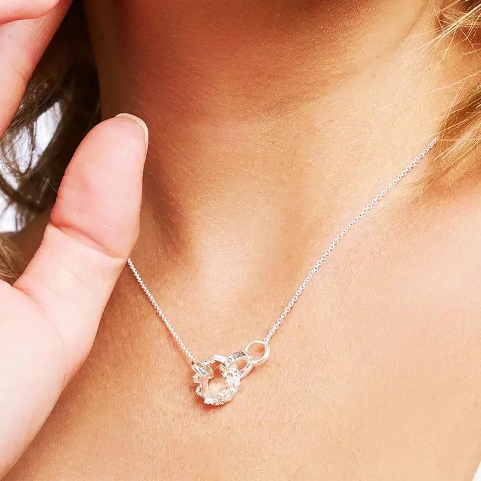Collier reine couronne lien chaîne bijoux fins Europe 925 argent sterling tout nouveau cadeau romantique pour les femmes
