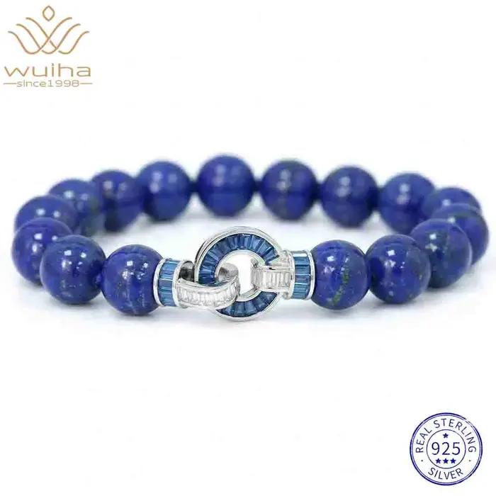 WUIHA Vintage 925 en argent Sterling diamants à haute teneur en carbone laboratoire saphir Lapis Laz