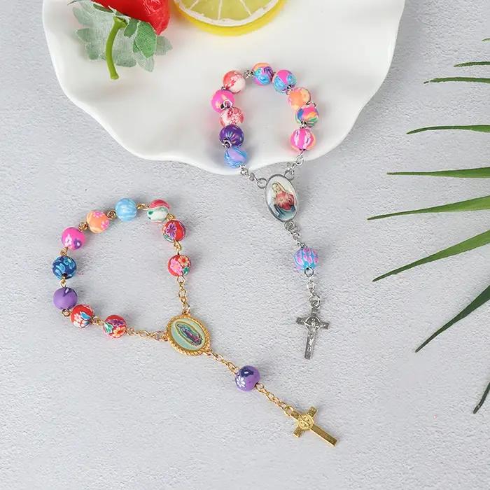 Chapelet perle Bracelet catholique pendentif vierge marie bijoux religieux chrétien centres de table