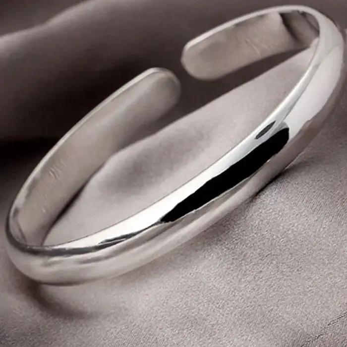 Bracelets de polissage de manchette en argent Sterling 999 pour femmes
