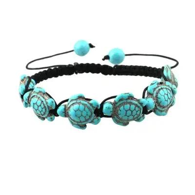 Bracelet tortue bohème tissé à la main